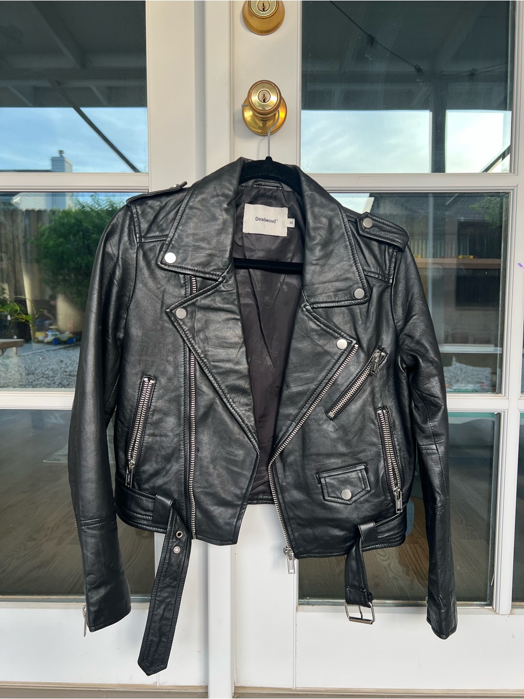 Deadwood Black Leather Biker Jacket